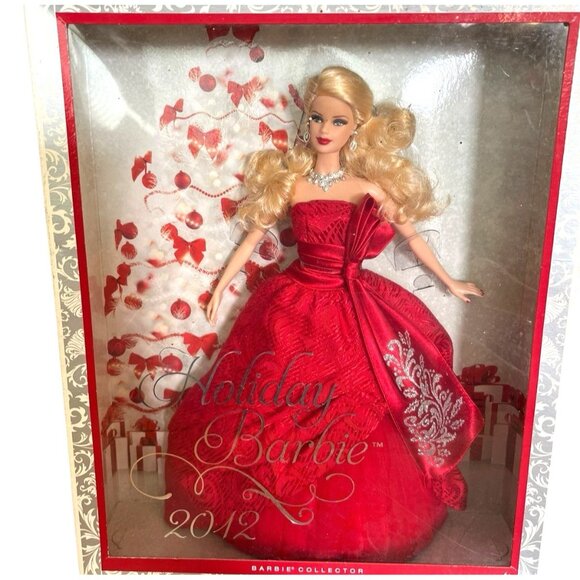 2012 Holiday Barbie Doll Collector Edition Blonde Red Ball Gown New In Box - Picture 1 of 4